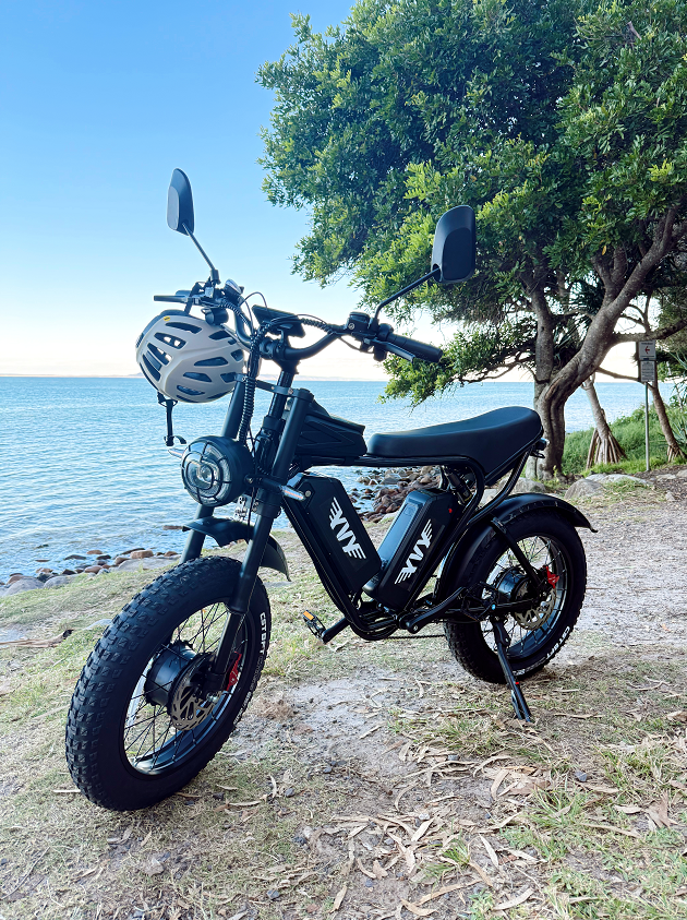 MX06 parked outside a cafe in the morning